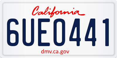CA license plate 6UEO441