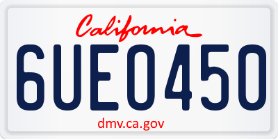 CA license plate 6UEO450