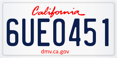 CA license plate 6UEO451