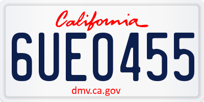 CA license plate 6UEO455