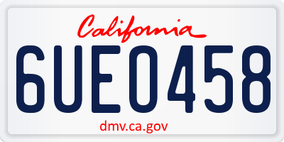 CA license plate 6UEO458