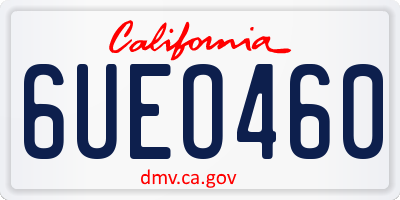 CA license plate 6UEO460