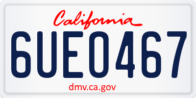 CA license plate 6UEO467