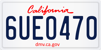 CA license plate 6UEO470