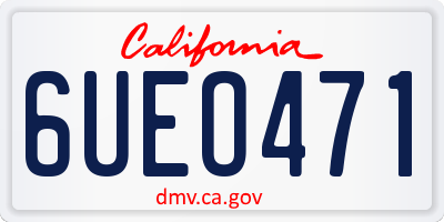 CA license plate 6UEO471