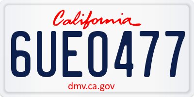 CA license plate 6UEO477