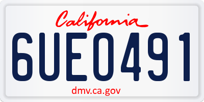 CA license plate 6UEO491