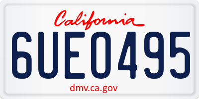 CA license plate 6UEO495