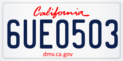 CA license plate 6UEO503