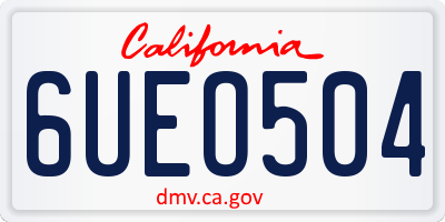 CA license plate 6UEO504