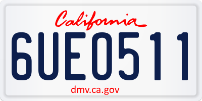 CA license plate 6UEO511