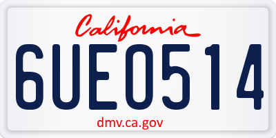 CA license plate 6UEO514
