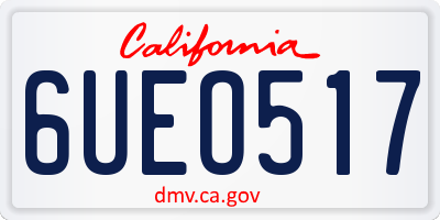 CA license plate 6UEO517