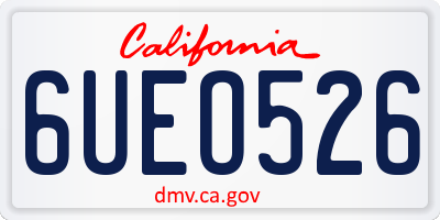 CA license plate 6UEO526