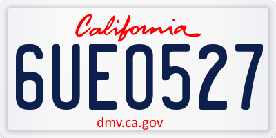 CA license plate 6UEO527
