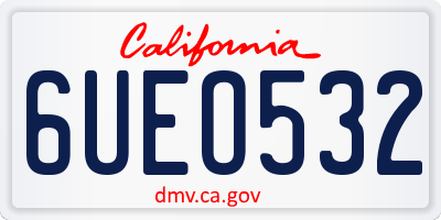 CA license plate 6UEO532