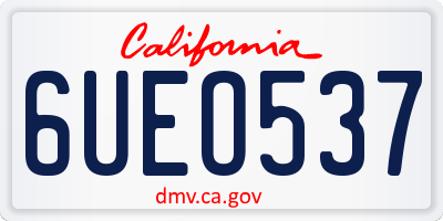 CA license plate 6UEO537
