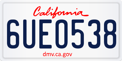 CA license plate 6UEO538
