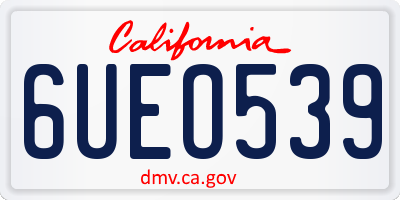 CA license plate 6UEO539