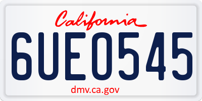 CA license plate 6UEO545