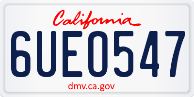 CA license plate 6UEO547