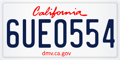 CA license plate 6UEO554