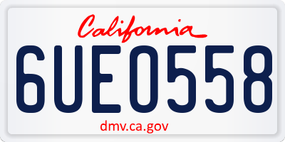 CA license plate 6UEO558
