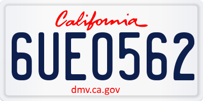 CA license plate 6UEO562