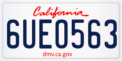 CA license plate 6UEO563