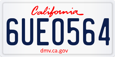 CA license plate 6UEO564