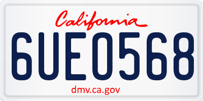 CA license plate 6UEO568
