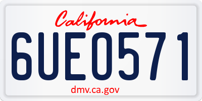 CA license plate 6UEO571