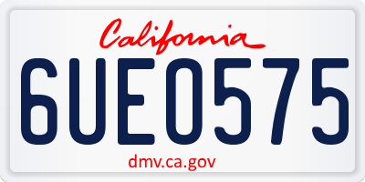 CA license plate 6UEO575