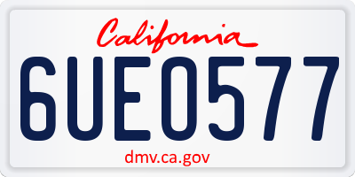 CA license plate 6UEO577