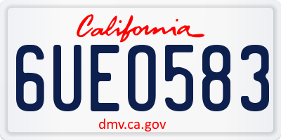 CA license plate 6UEO583