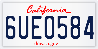 CA license plate 6UEO584