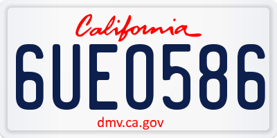 CA license plate 6UEO586