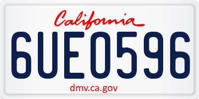 CA license plate 6UEO596