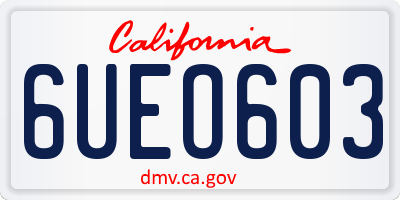 CA license plate 6UEO603