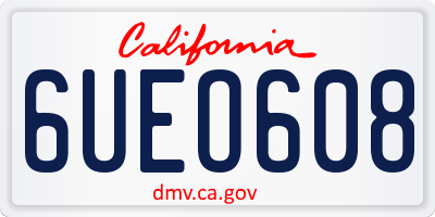 CA license plate 6UEO608