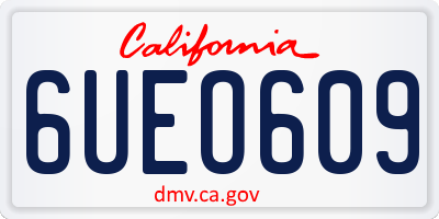 CA license plate 6UEO609