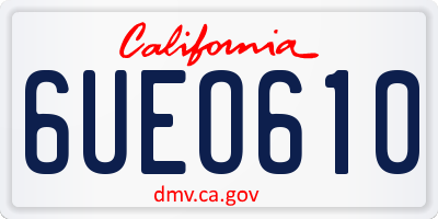 CA license plate 6UEO610