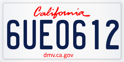 CA license plate 6UEO612