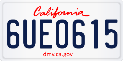 CA license plate 6UEO615