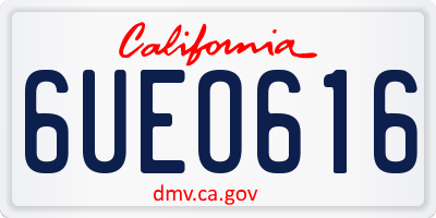 CA license plate 6UEO616