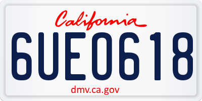 CA license plate 6UEO618