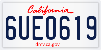 CA license plate 6UEO619