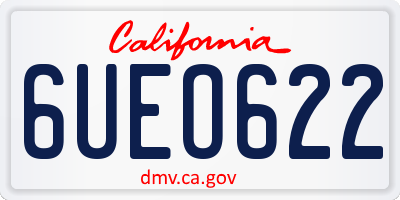 CA license plate 6UEO622