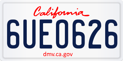 CA license plate 6UEO626