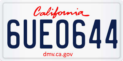 CA license plate 6UEO644